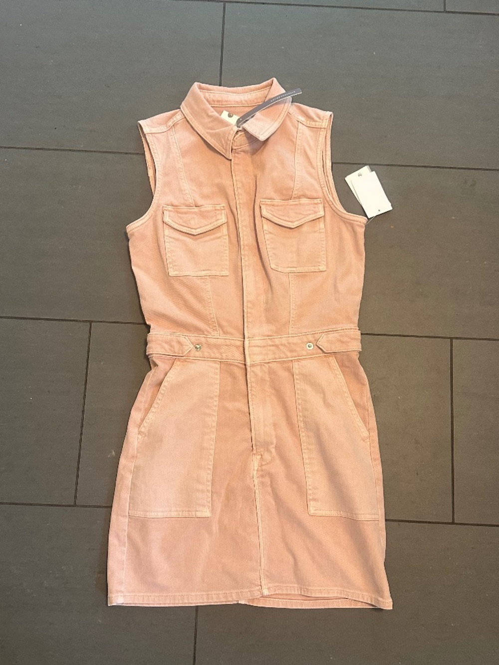 Good American Fit For Success Mini Shirt Dress XS NWT Dusty Rose